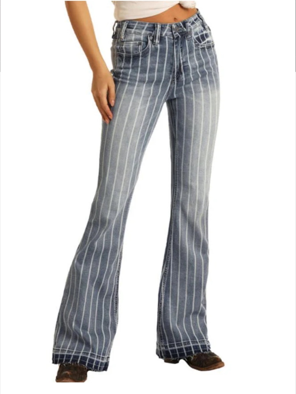 TALL COTTON HIGH RISE EXTRA STRETCH STRIPED JEANS